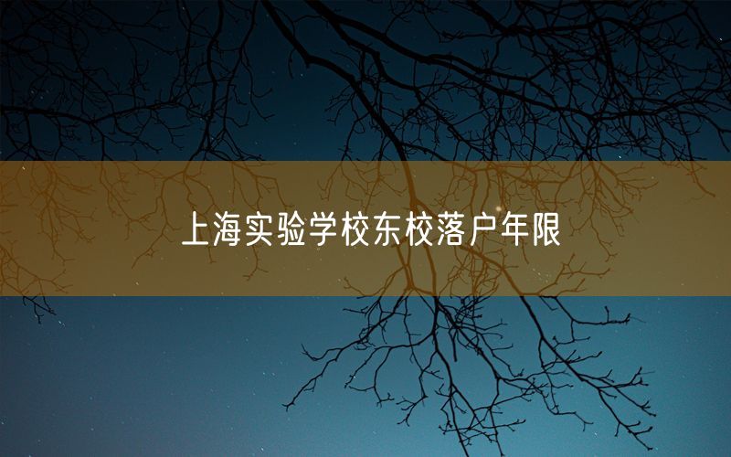 上海实验学校东校落户年限