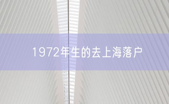 1972年生的去上海落户