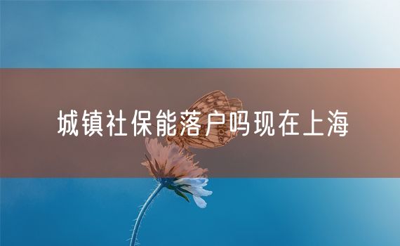 城镇社保能落户吗现在上海