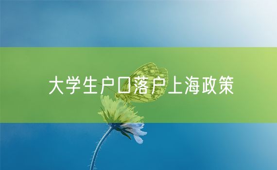 大学生户口落户上海政策