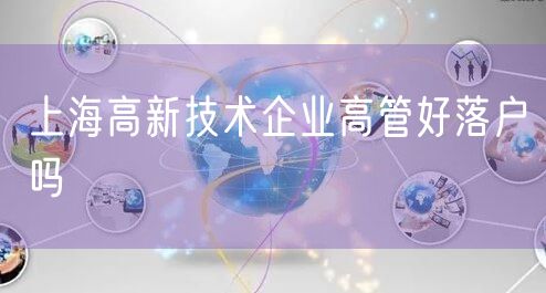 上海高新技术企业高管好落户吗