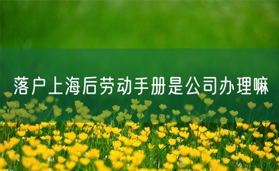 落户上海后劳动手册是公司办理嘛