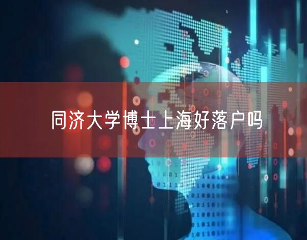 同济大学博士上海好落户吗