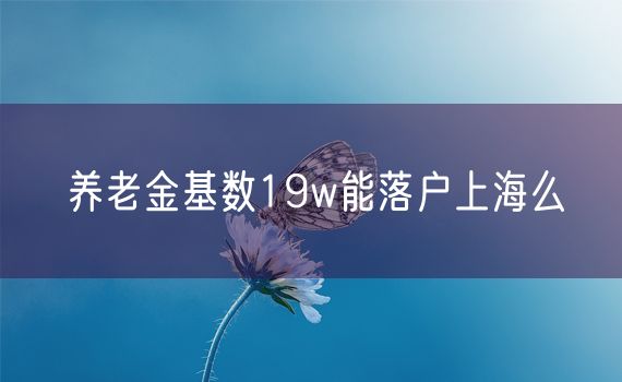 养老金基数19w能落户上海么