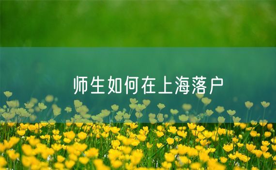 愽师生如何在上海落户