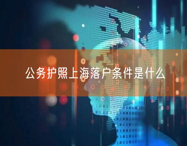 公务护照上海落户条件是什么