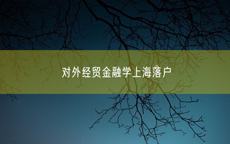 对外经贸金融学上海落户