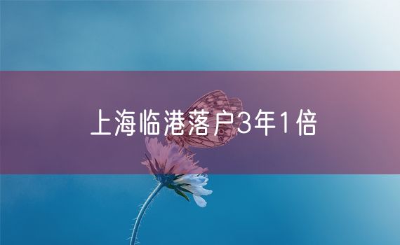 上海临港落户3年1倍