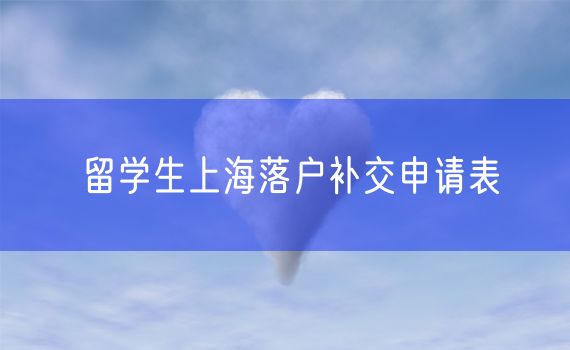 留学生上海落户补交申请表