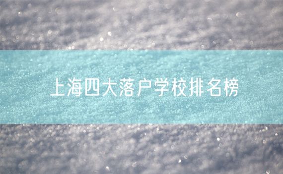 上海四大落户学校排名榜