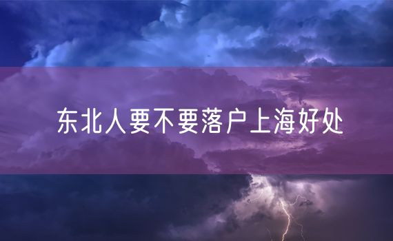 东北人要不要落户上海好处