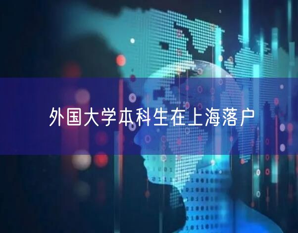 外国大学本科生在上海落户