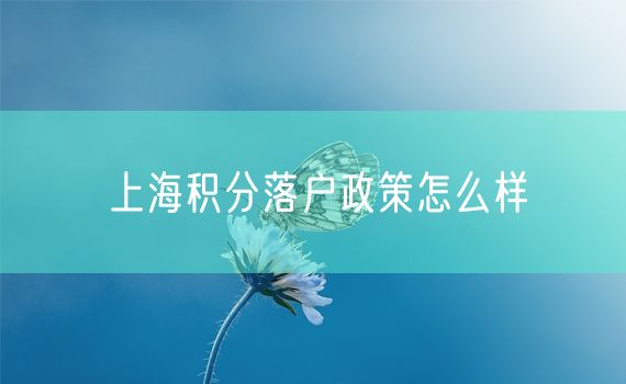 上海积分落户政策怎么样