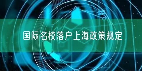 国际名校落户上海政策规定