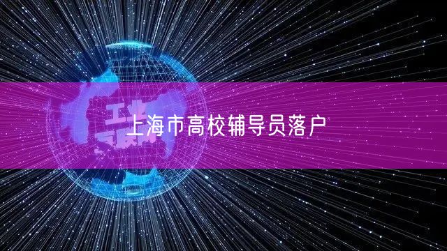 上海市高校辅导员落户