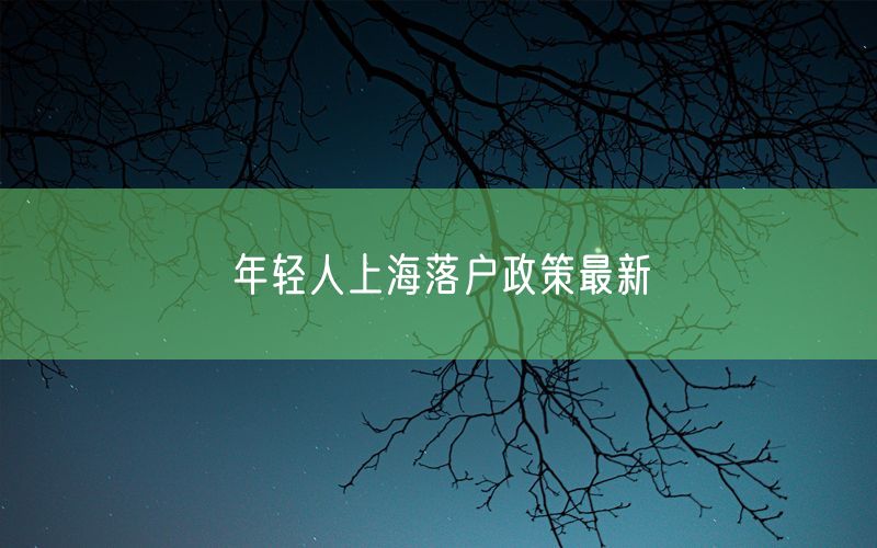 年轻人上海落户政策最新