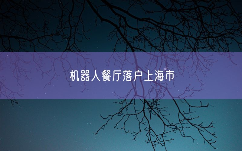 机器人餐厅落户上海市