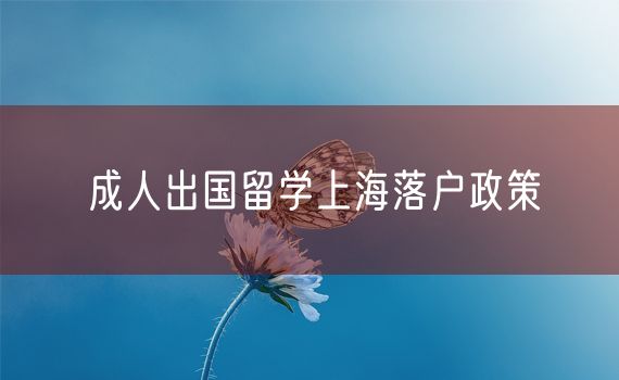 成人出国留学上海落户政策