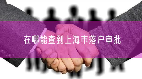 在哪能查到上海市落户审批