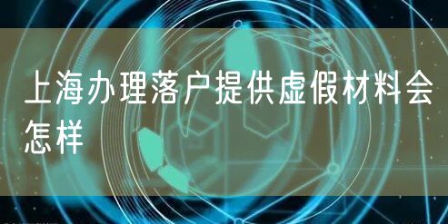 上海办理落户提供虚假材料会怎样