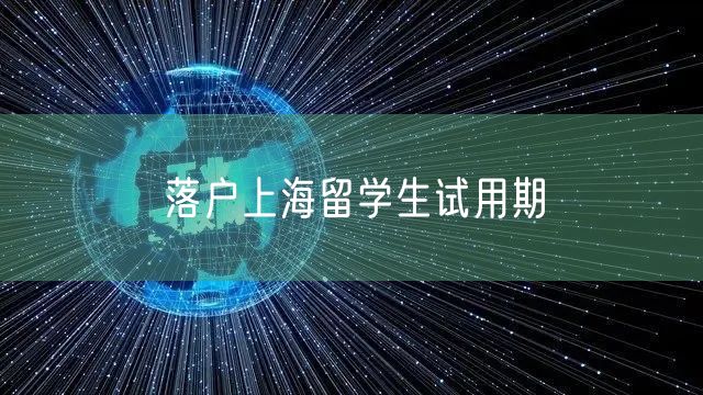 落户上海留学生试用期