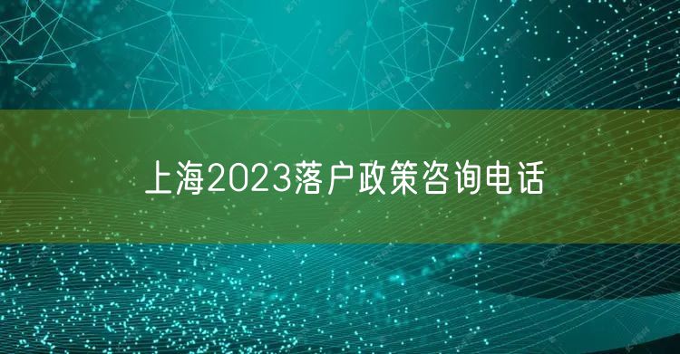 上海2023落户政策咨询电话