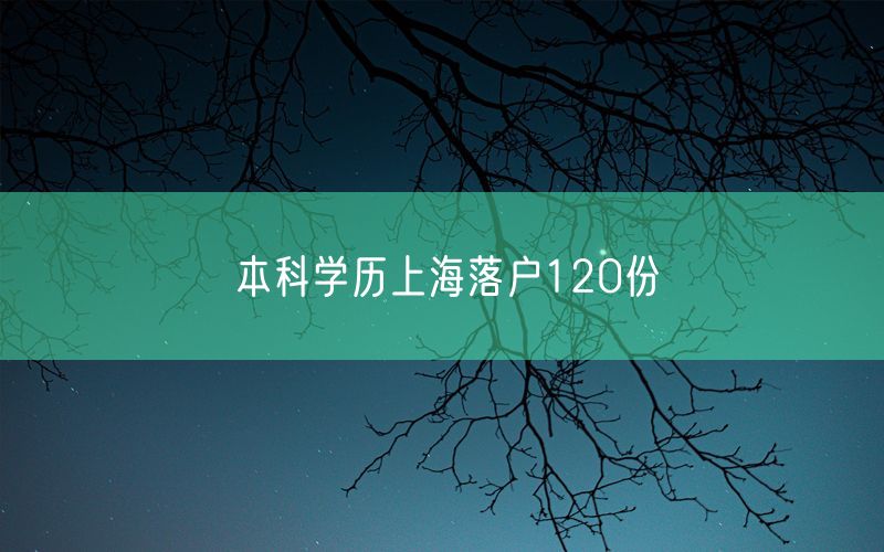 本科学历上海落户120份