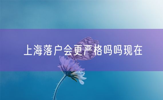 上海落户会更严格吗吗现在