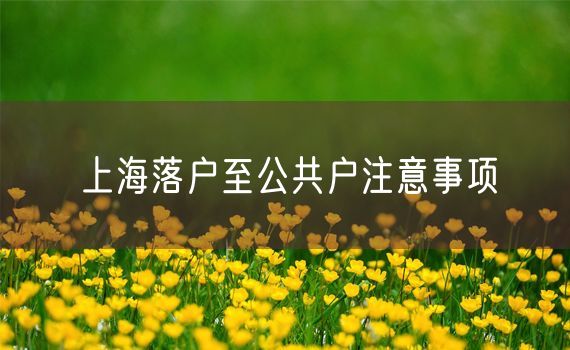 上海落户至公共户注意事项