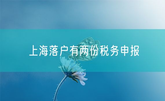 上海落户有两份税务申报