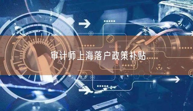 审计师上海落户政策补贴