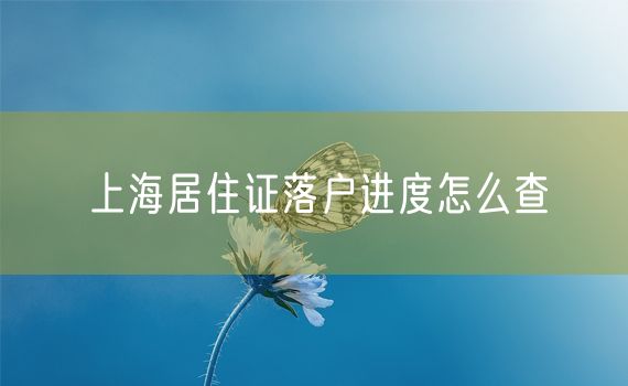 上海居住证落户进度怎么查