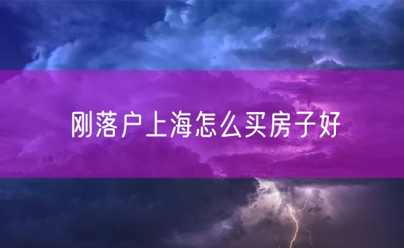 刚落户上海怎么买房子好