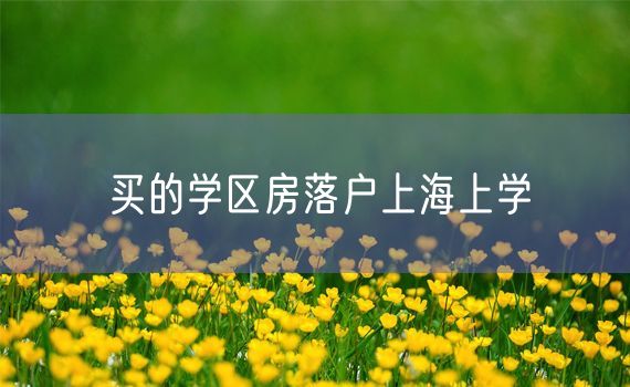 买的学区房落户上海上学