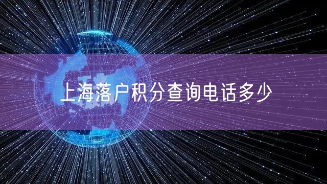 上海落户积分查询电话多少