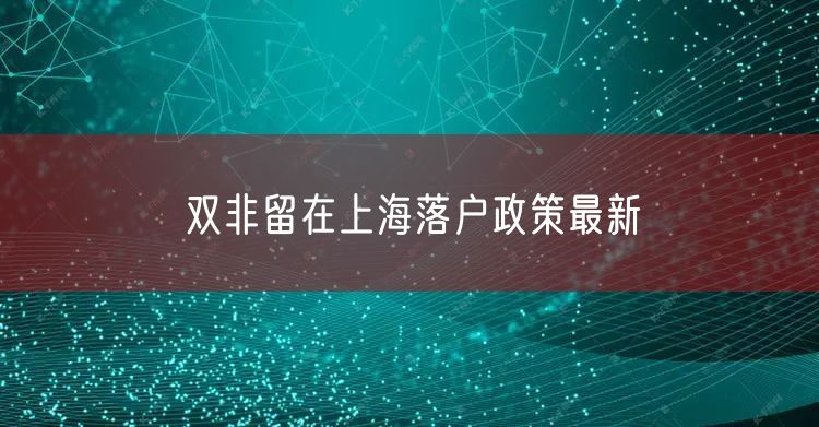 双非留在上海落户政策最新