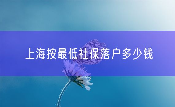 上海按最低社保落户多少钱