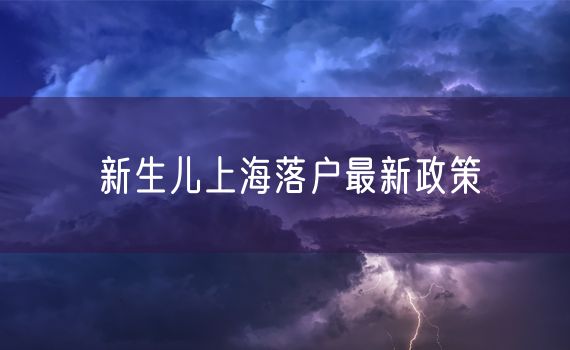 新生儿上海落户最新政策