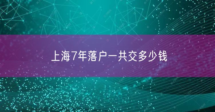 上海7年落户一共交多少钱