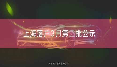 上海落户3月第二批公示