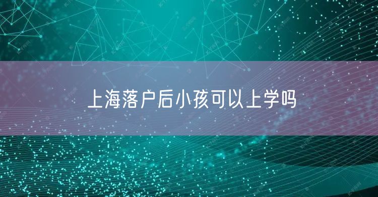 上海落户后小孩可以上学吗