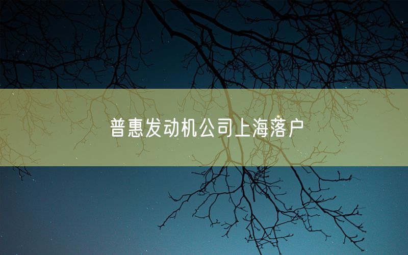 普惠发动机公司上海落户