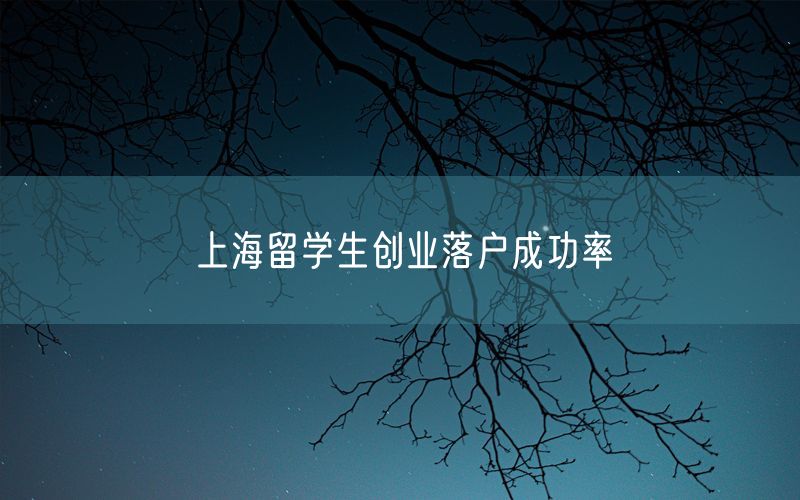 上海留学生创业落户成功率