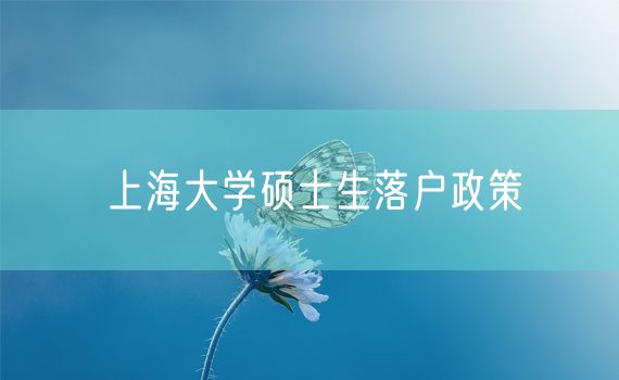 上海大学硕士生落户政策