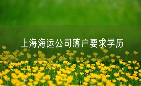 上海海运公司落户要求学历