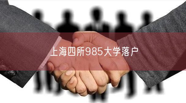 上海四所985大学落户