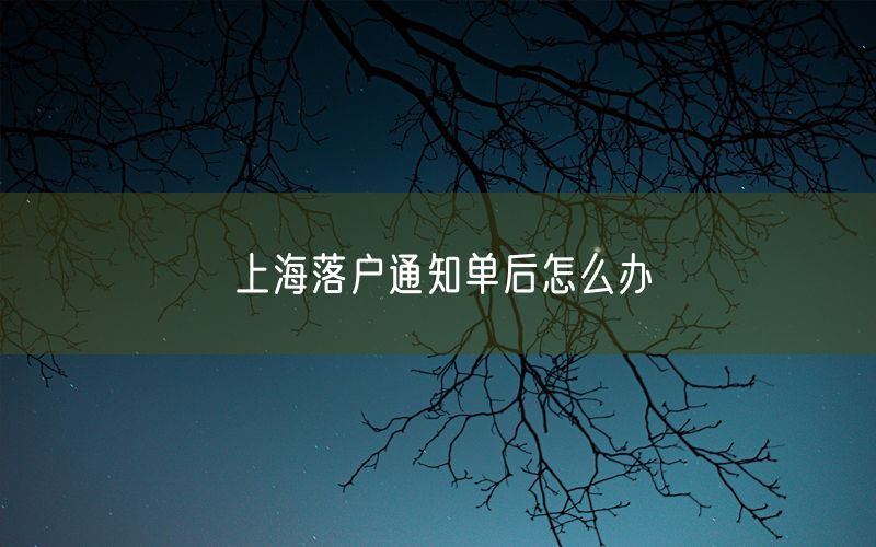 上海落户通知单后怎么办