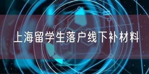 上海留学生落户线下补材料