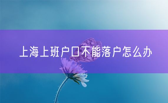 上海上班户口不能落户怎么办