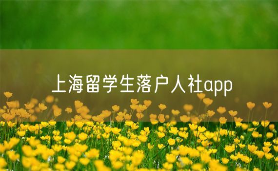 上海留学生落户人社app